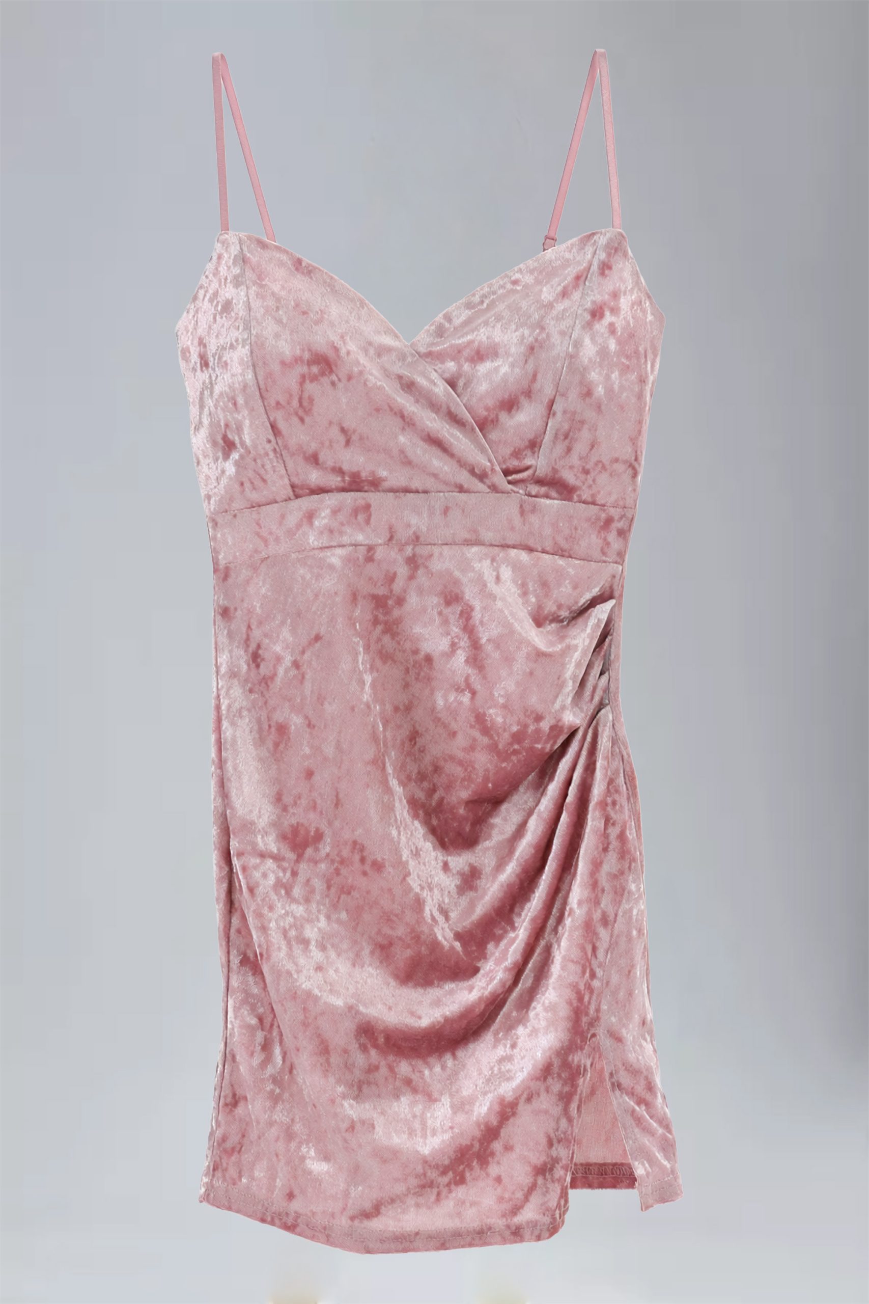RNUV Velvet V-Neck Ruched Bodycon Dress with Sheer Bolero - Image 8