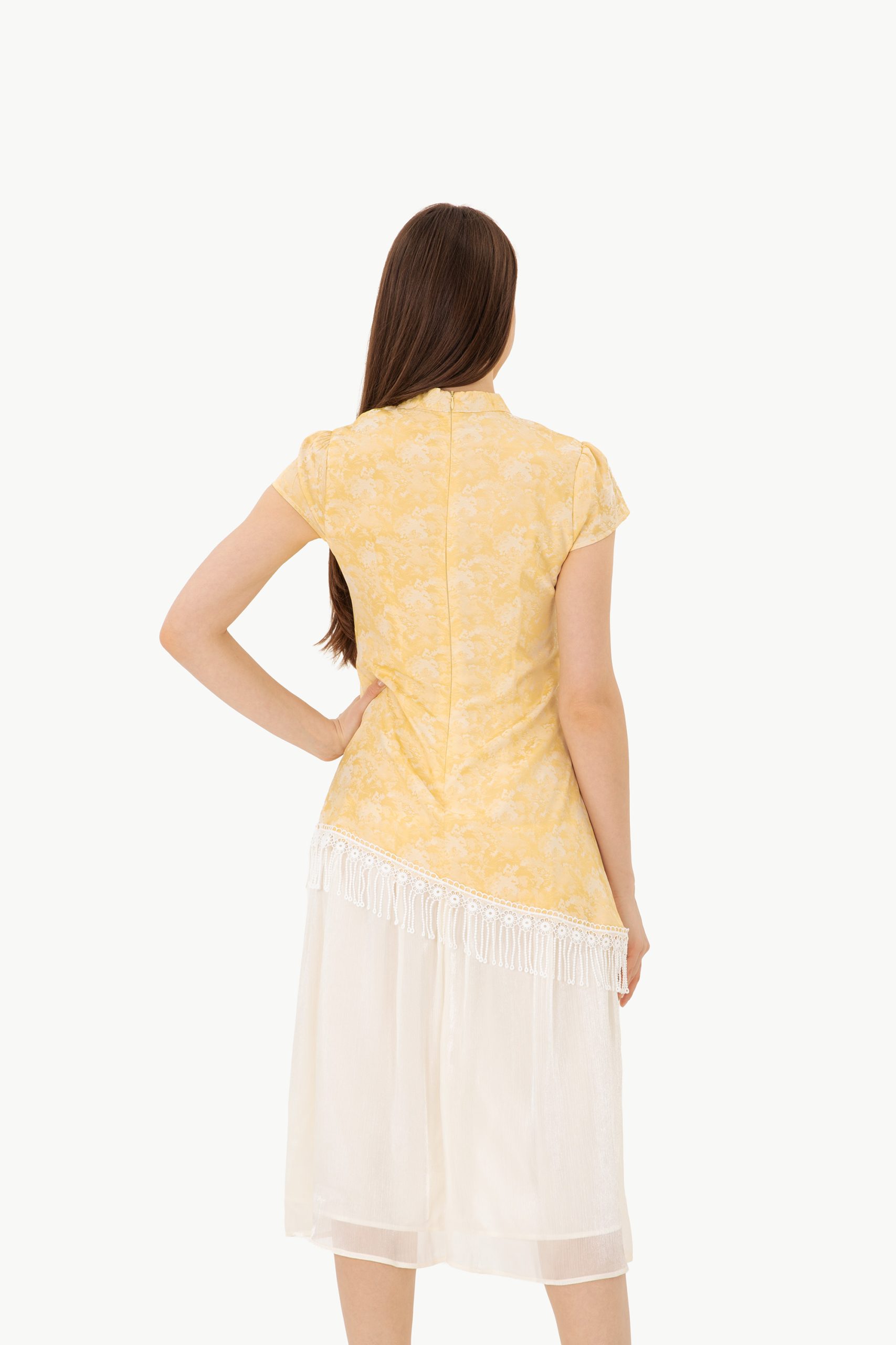 RNUV Golden Mist Jacquard Midi Dress - Image 5