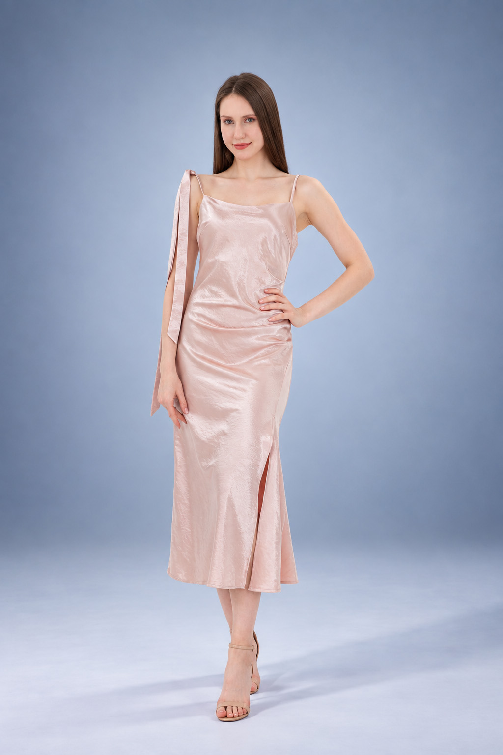 RNUV Blush Reverie Satin Midi Dress - Image 3