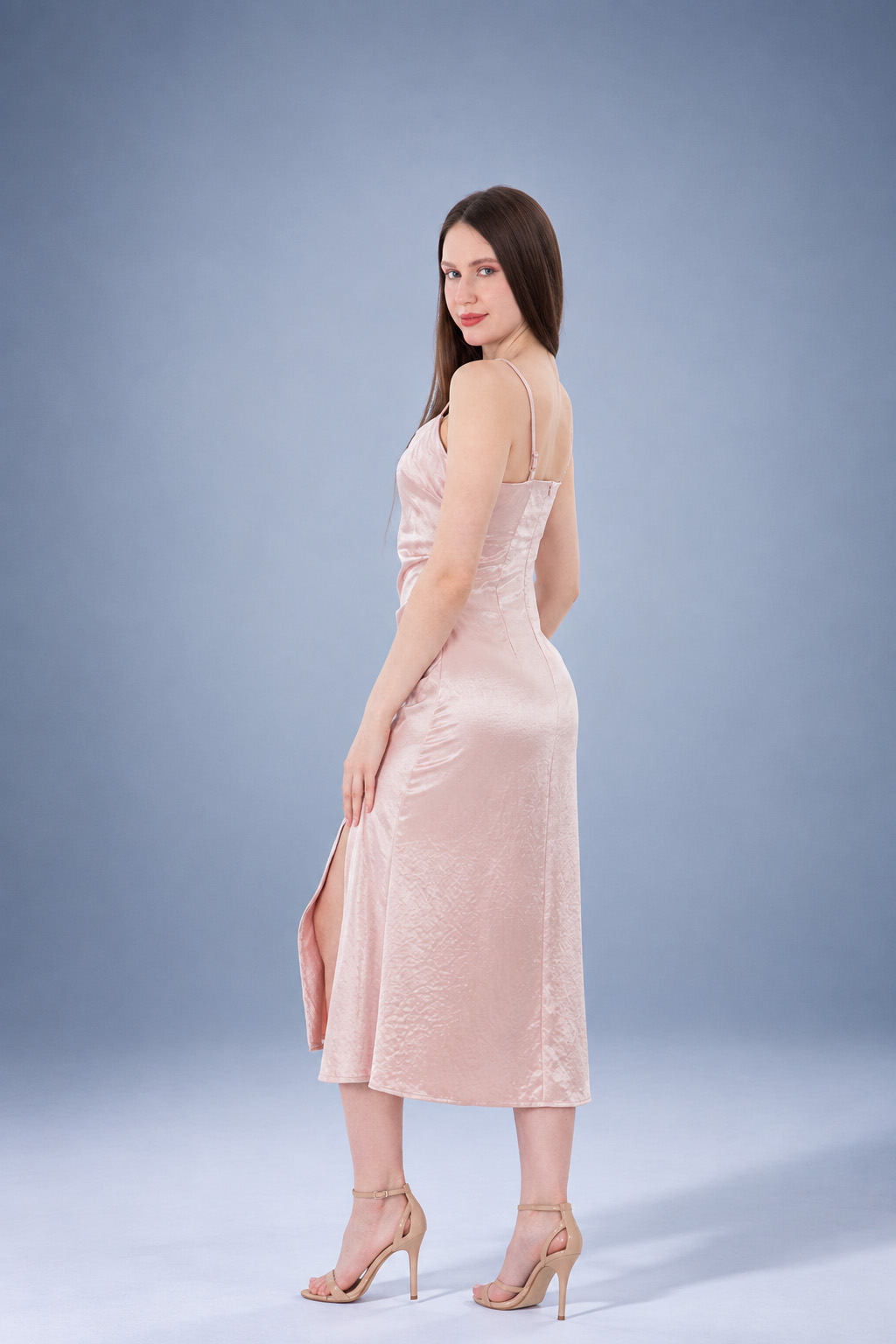 RNUV Blush Reverie Satin Midi Dress - Image 5