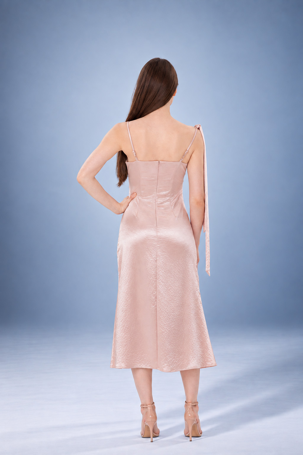 RNUV Blush Reverie Satin Midi Dress - Image 6