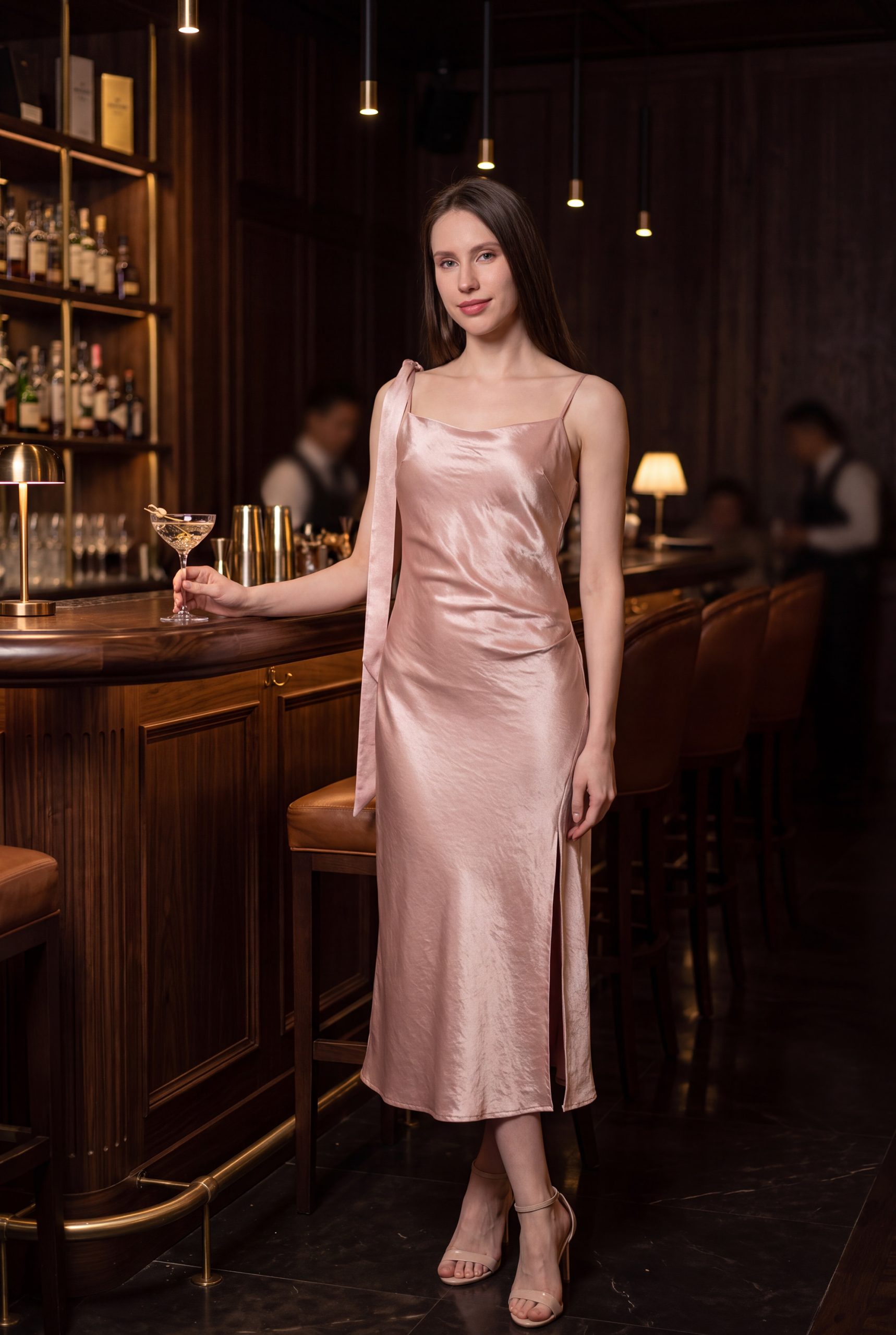 RNUV Blush Reverie Satin Midi Dress - Image 7