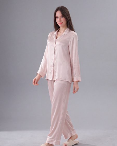 RNUV Blush Serenity Mulberry Silk Pajama Set