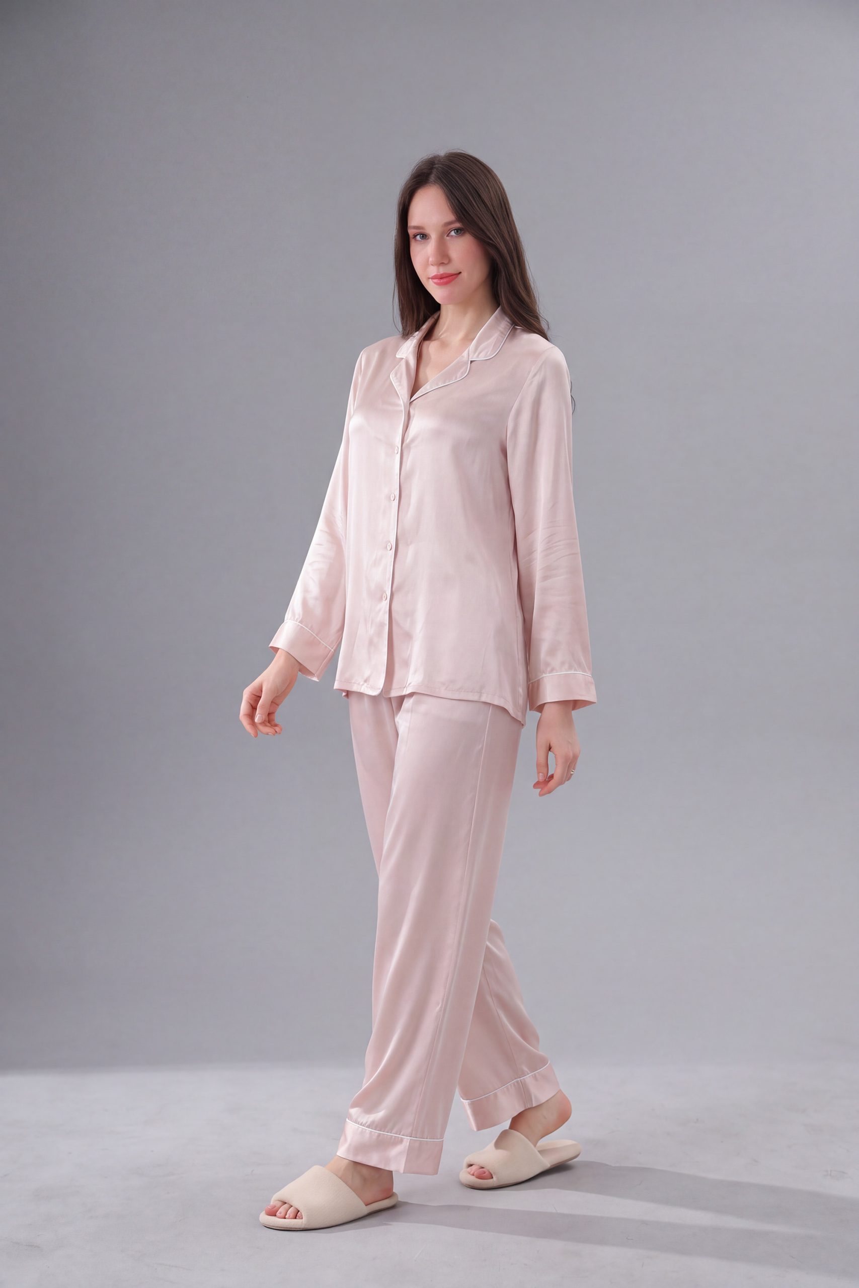 RNUV Blush Serenity Mulberry Silk Pajama Set
