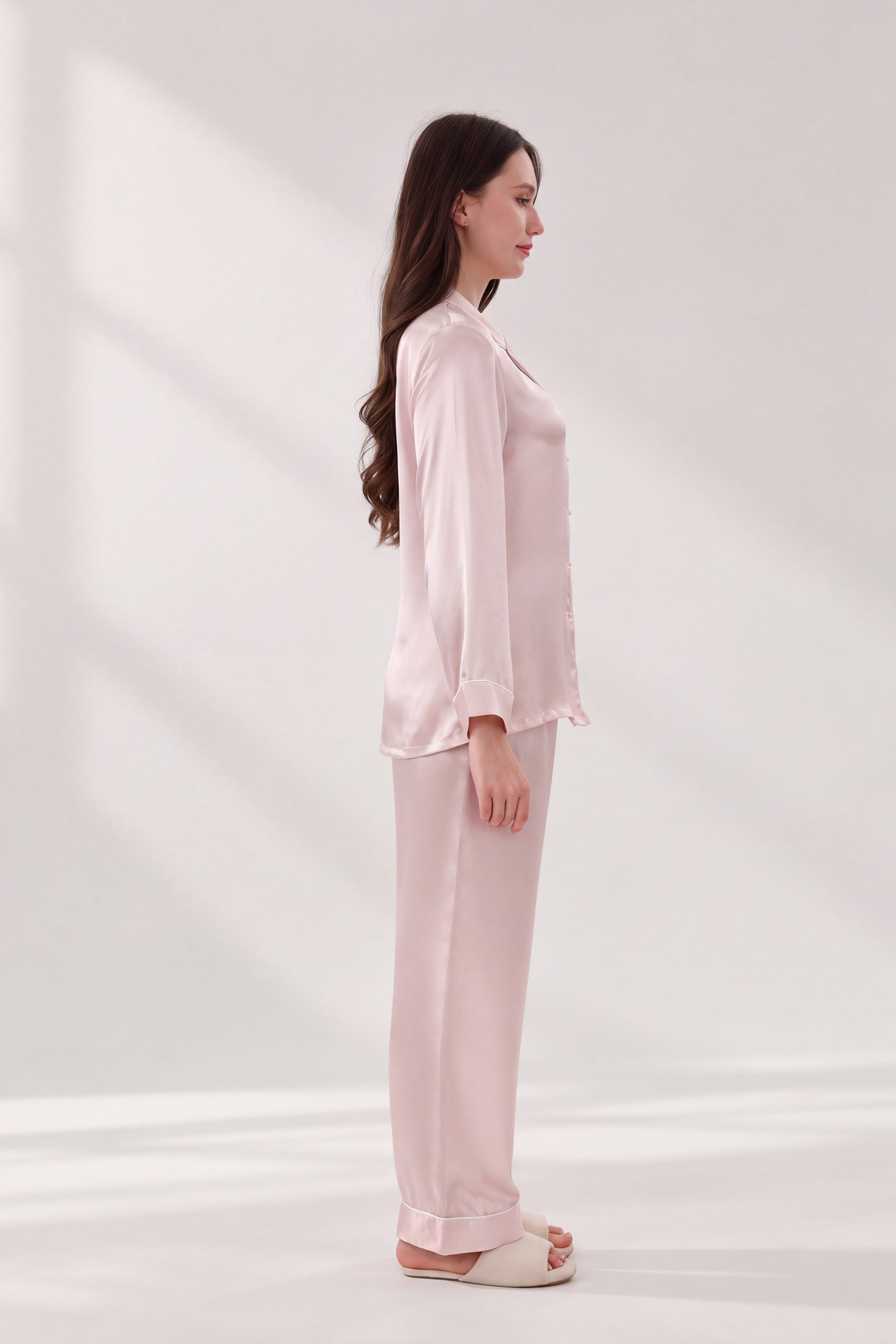 RNUV Blush Serenity Mulberry Silk Pajama Set - Image 4