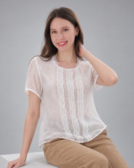 RNUV Ivory Veil Lace Blouse