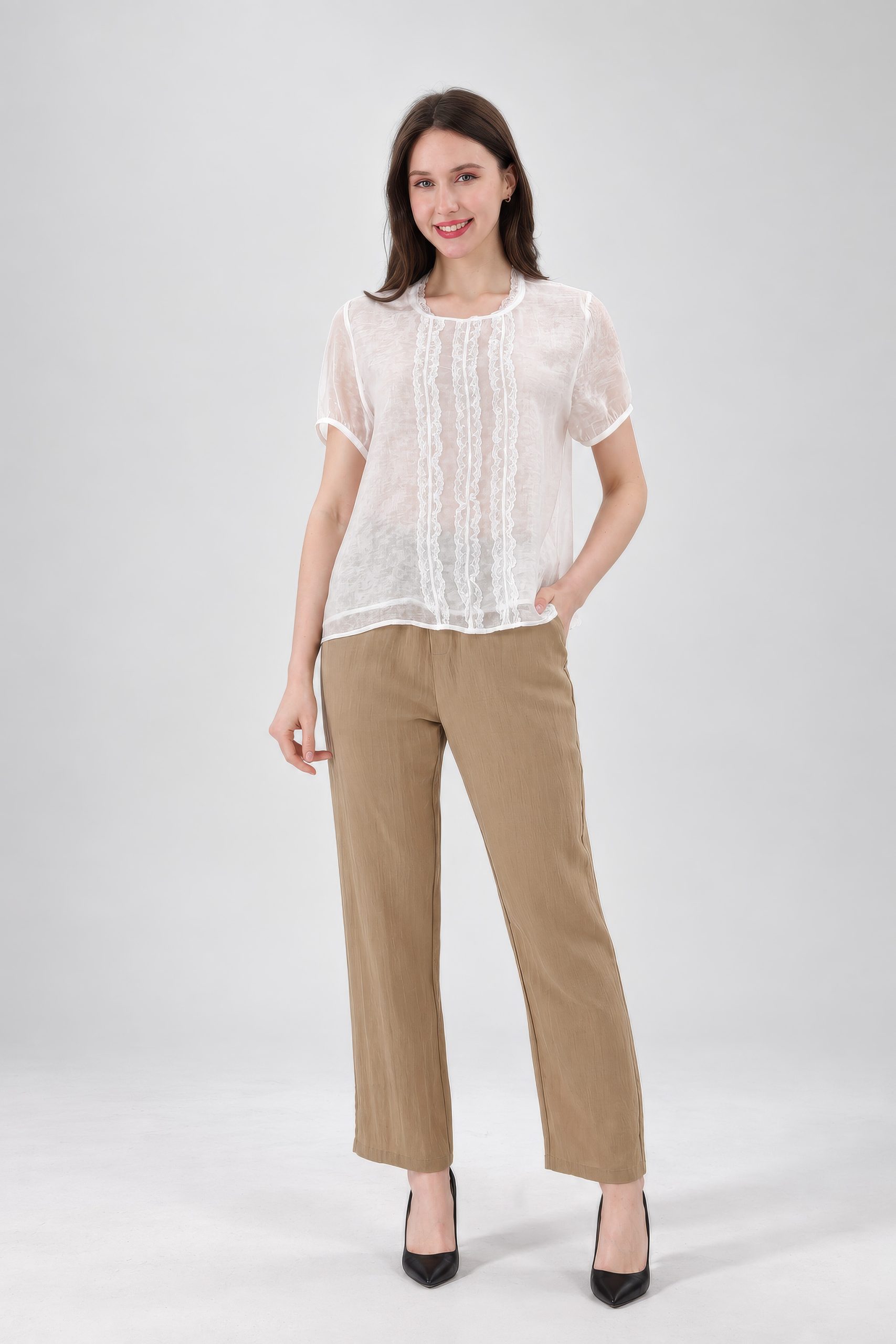 RNUV Ivory Veil Lace Blouse - Image 2