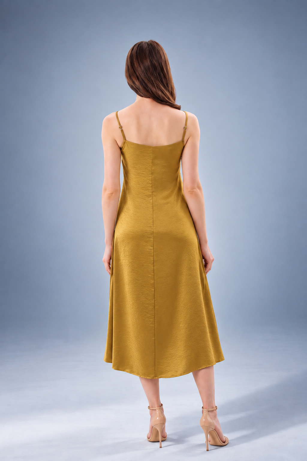 RNUV Amber Glow Acetate Satin Midi Dress - Image 4